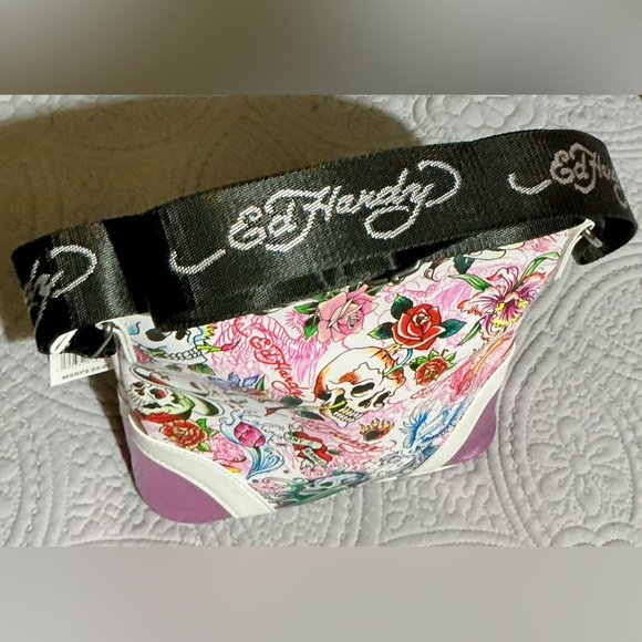 Ed Hardy White and Pink Crossbody Bag - Picture 4 of 10